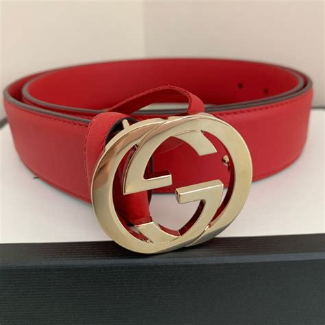 red gucci belt women|Gucci interlocking belt women.